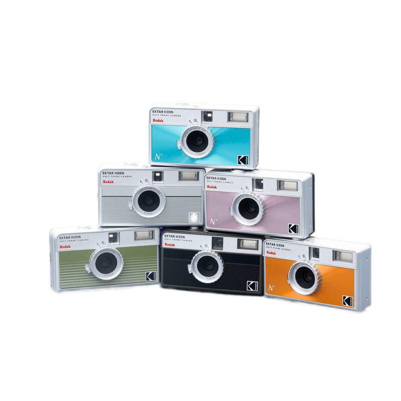 Kodak Ektar H35N half-frame film cameras in a range of colours